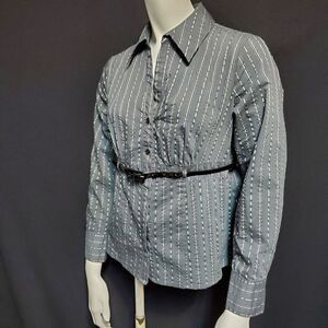 Worthington Gray & Silver Button Down Shirt & Belt